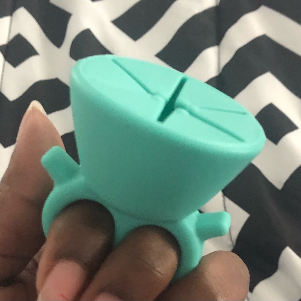 Polish Bottle Holder Ring, Teal